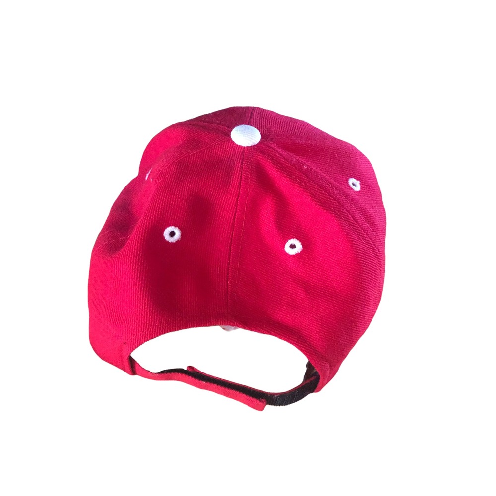Tommy Hilfiger Cap Wool Blend one size Red white trim hook and loop closure - Picture 3 of 5